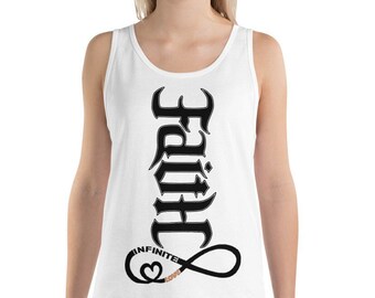 Tanktop „Glaube, Hoffnung und unendliche Liebe“.