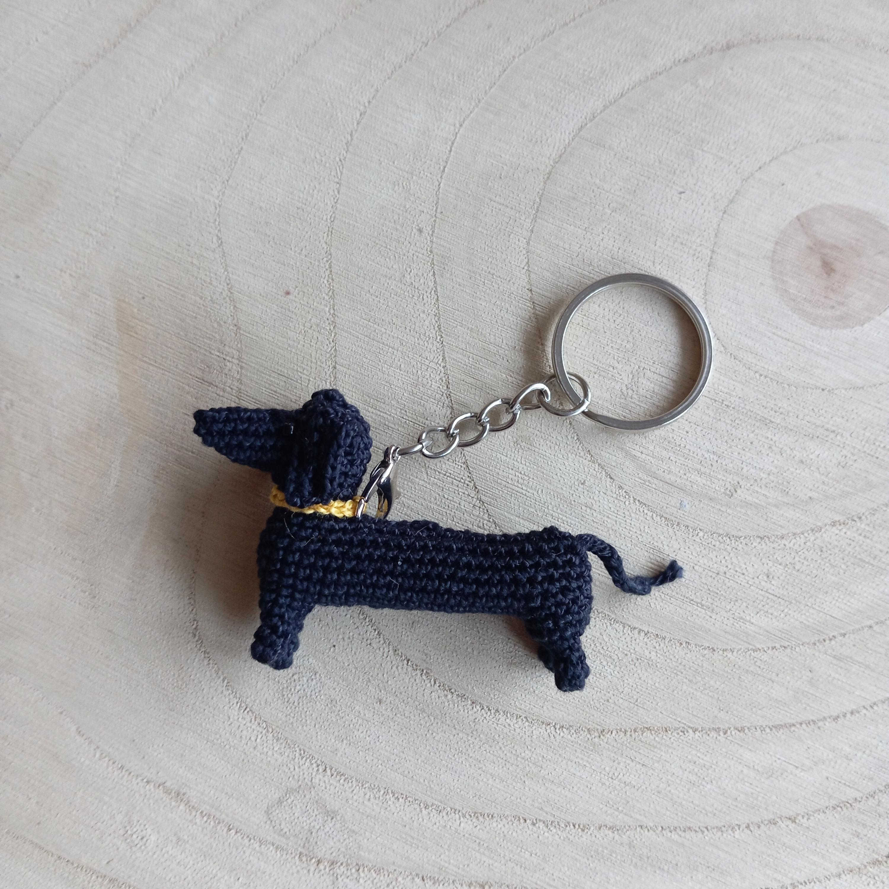 Portachiavi a Forma di Cane Bassotto, Ciondolo di Peluche