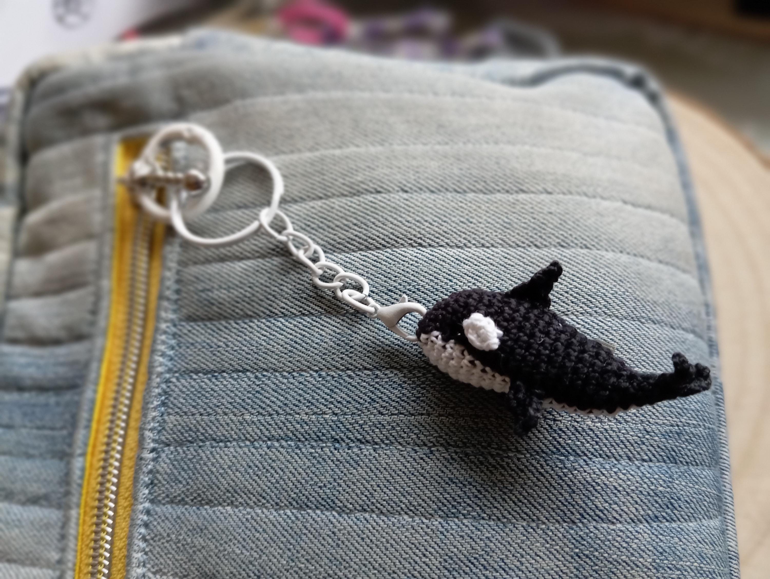 Crochet Orca Keychain, Amigurumi Killer Whale Bag Charm - Etsy