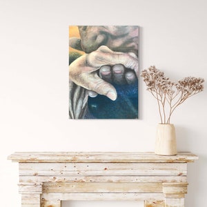 Dipinto con bacio a mano Dipinto a mano con uomo che bacia Dipinto a mano con uomo che bacia la mano Dipinto a olio originale su cartoncino Dipinto su cartoncino Art. regalo