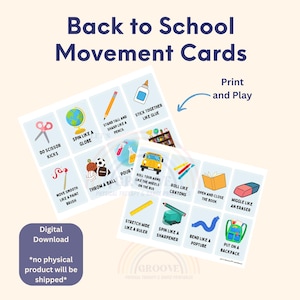 Back To School Movement Cards