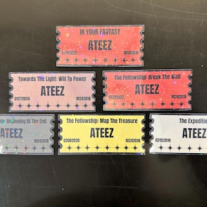 Ateez Concert Tour Ticket Stickers / 3 Inch Stickers / Holographic Vinyl Stickers