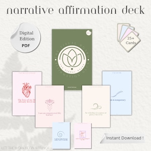 Download digitale di 25+ carte di affermazione narrativa consapevole (Vol.3 Heartbreak) per il distacco, il rimpianto e l'amore della tua vita