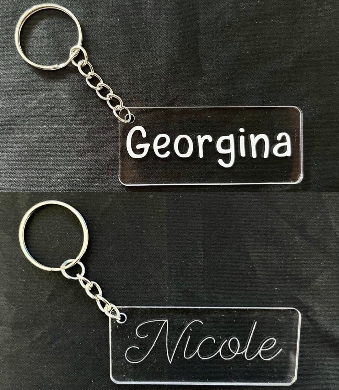Key Ring Written Engraved or Vinyl Acrylic Keyrings - Add Any Name or Text - Etsy UK