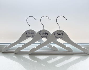 Personalised Wooden Hangers for Children Flower girls Page Boys
