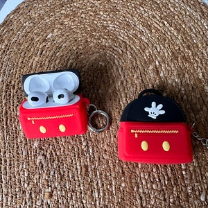 Zaino Minnie Mouse AirPods Custodia AirPods per 1/2, Pro e 3a generazione Custodia carina Disney con portachiavi. Custodia di Minnie