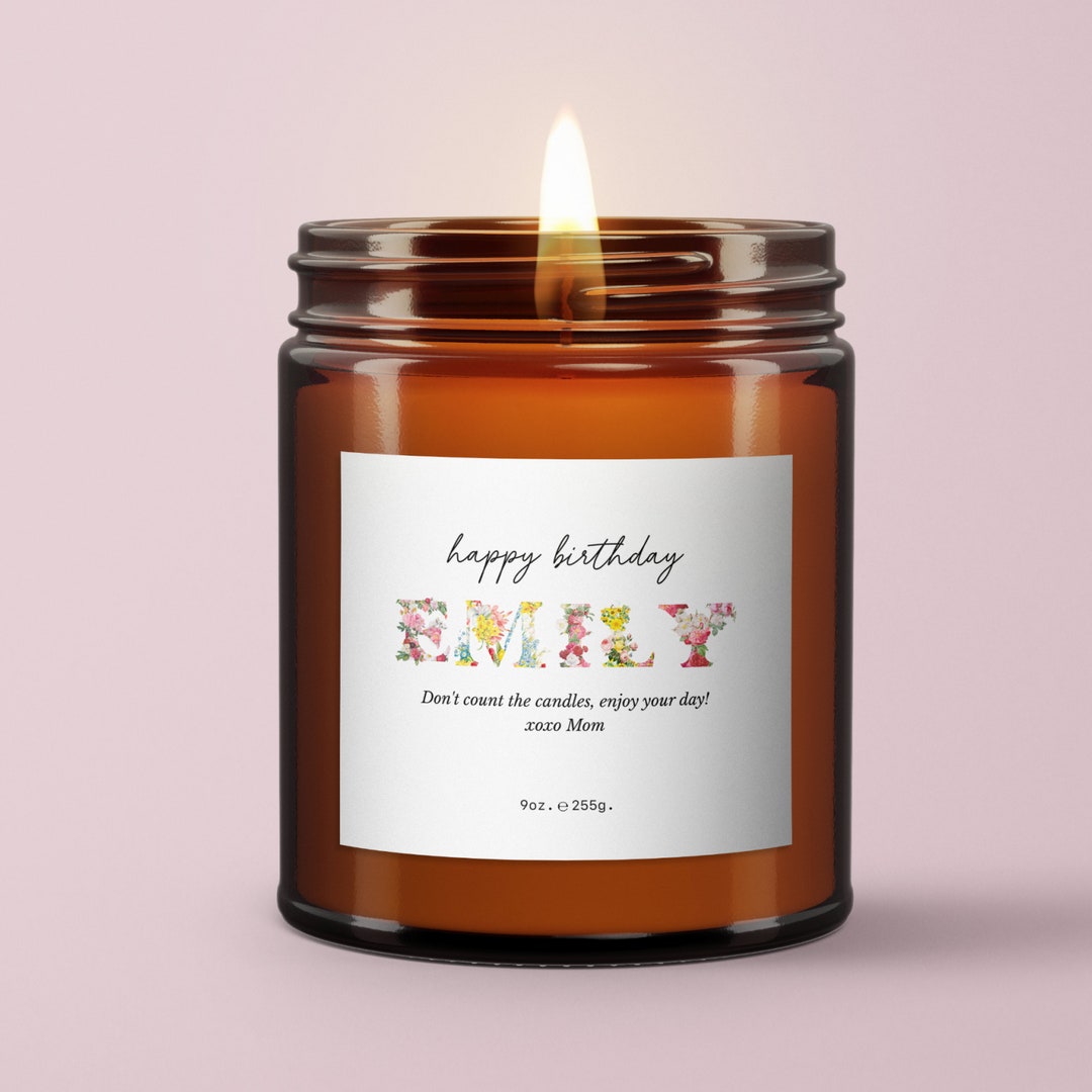 Personalized Birthday Candle Gift Wildflowers Candle Etsy