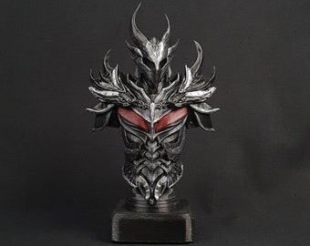 Skyrim Daedric Armor Statue, Skyrim Inspired, 21 inch Daedric Armor Bust, Skyrim Decor, Skyrim Fan Gift, Elder Scrolls