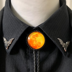Corbata bolo con fase lunar (todo negro)