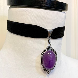 Victorian Gothic Choker With Amethyst - Etsy