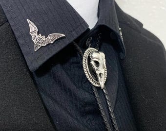 Raven Skull Bolo Tie