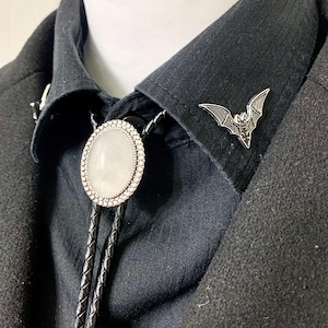 Gemstone Bolo Tie/ White Quartz