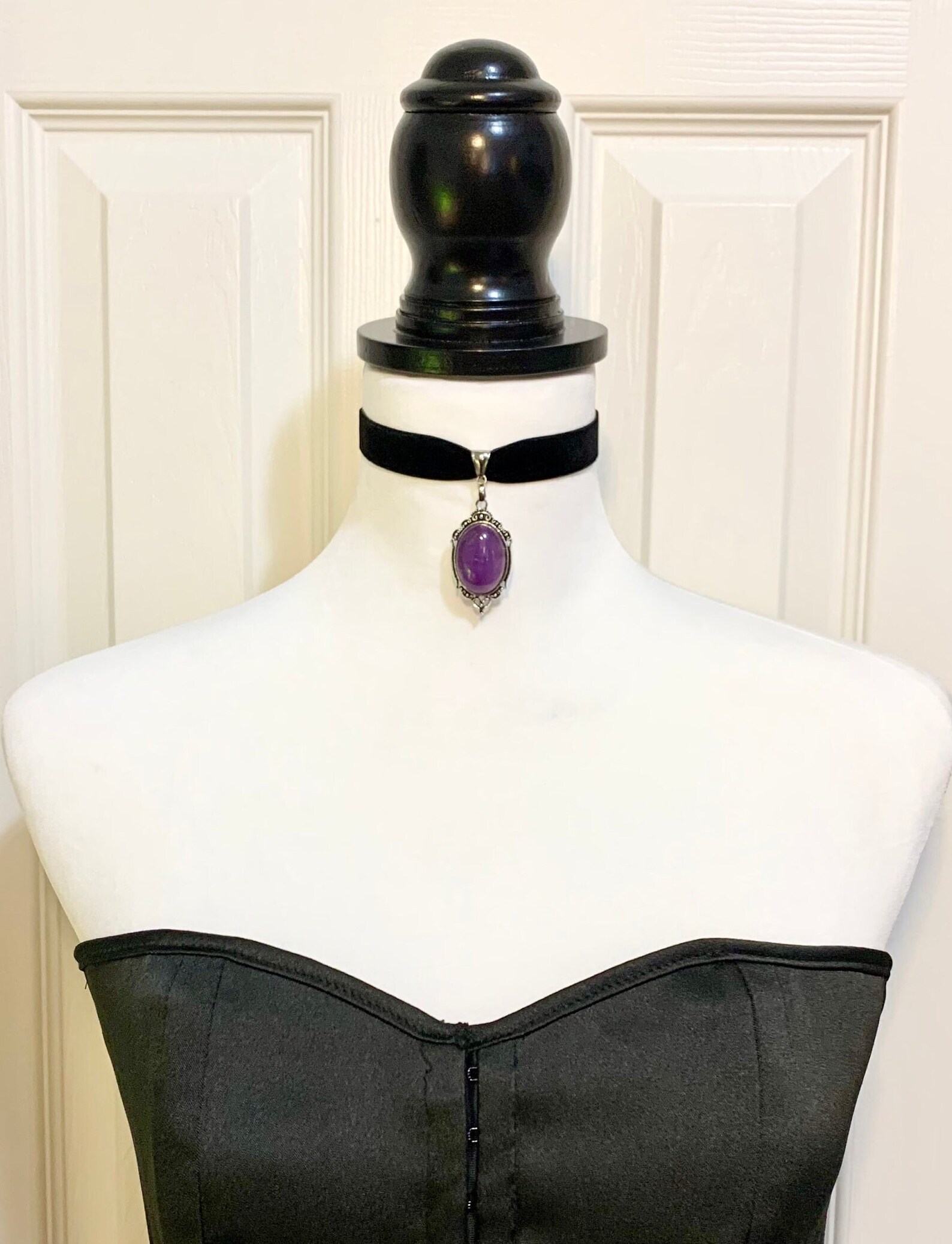 Victorian Gothic Choker With Amethyst - Etsy