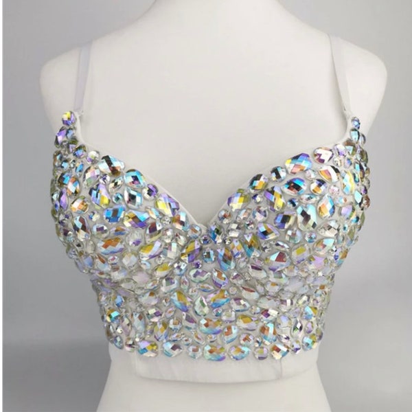 Rhinestone Crop Top Etsy