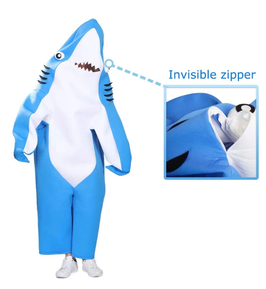 Shark Costume for Adult Funny Animal Mascot Jumpsuit Unisex Etsy