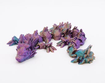 Farbwechselnder Sushidrache –  flexible Drachenfigur aus PLA für Fantasy-Fans - Schrebtischspielzeug