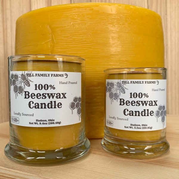 100% Beeswax Candle with Wood Wick and Dust Cover