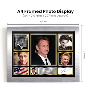 Sean Penn Actor Signed Autographed Limited Edition Poster Print Movie Star Gift Optional Frame A4 A3 A2 A1 Gold Silver White Black