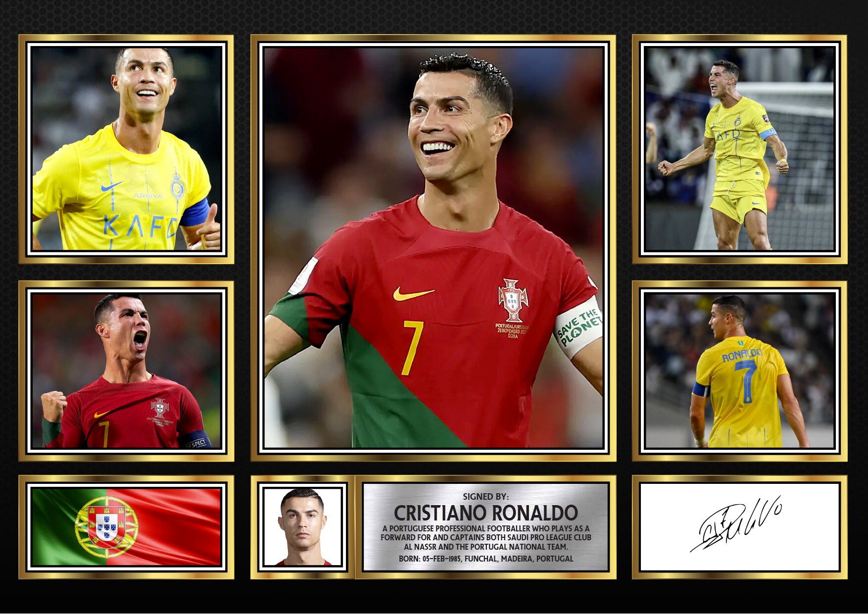 Cristiano Ronaldo Footballer Signed Autographed Limited Edition Poster ...