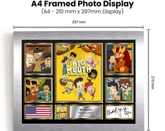 Big Mouth Signed Autographed Limited Edition Poster Print Netflix Show Gift Optional Frame A4 A3 A2 A1 Gold Silver White Black