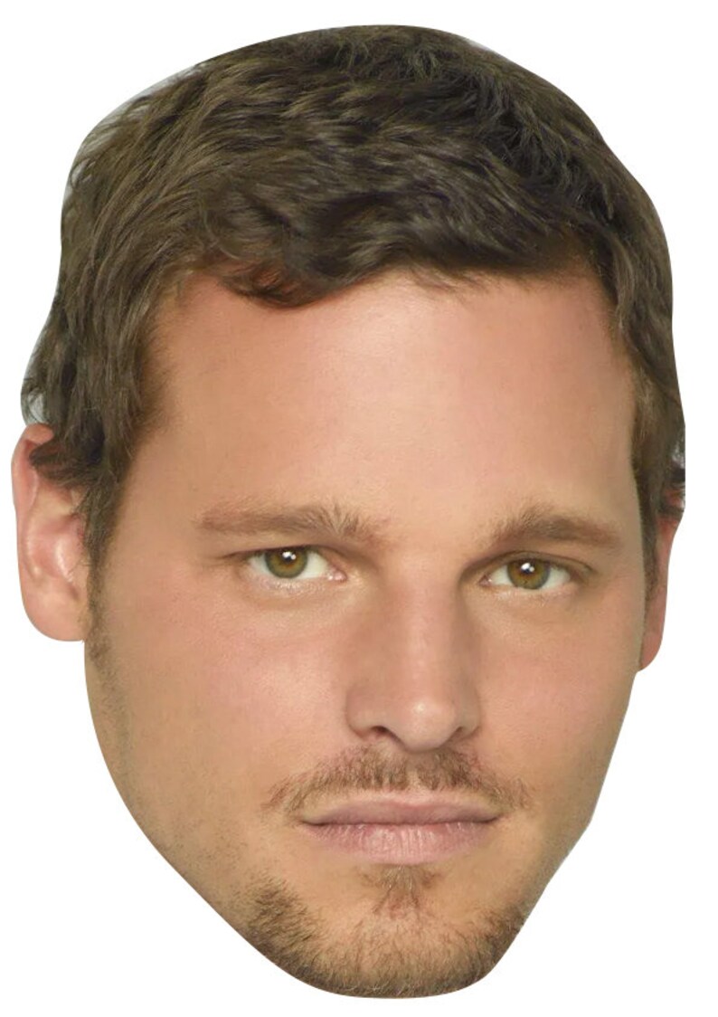 Justin Chambers Celebrity Fancy Dress Face Mask Hen Stag Party Mask Custom Cut DIY or Ready Made Sticks or Elastic Semi Waterproof image 1