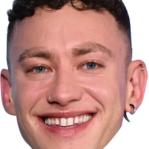 Olly Alexander - Máscara facial de celebridade para festa de despedida de solteiro/a para o Festival Eurovisão da Canção, corte personalizado ou pronto para uso, para a Eurovisão 2025
