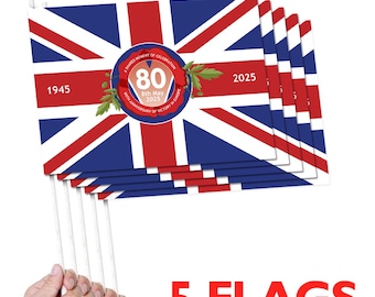 Flagi z okazji 80. rocznicy zwycięstwa w Europie, projekt 2 (opakowanie 5 sztuk) – specjalna edycja obchodów zwycięstwa w Europie