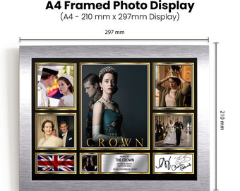 The Crown Signed Autographed Limited Edition Poster Print Netflix Show Gift Optional Frame A4 A3 A2 A1 Gold Silver White Black