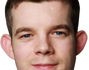 Russel Tovey Celebrity Fancy Dress Face Mask Hen Stag Party Mask Custom Cut DIY or Ready Made Sticks or Elastic Semi Waterproof