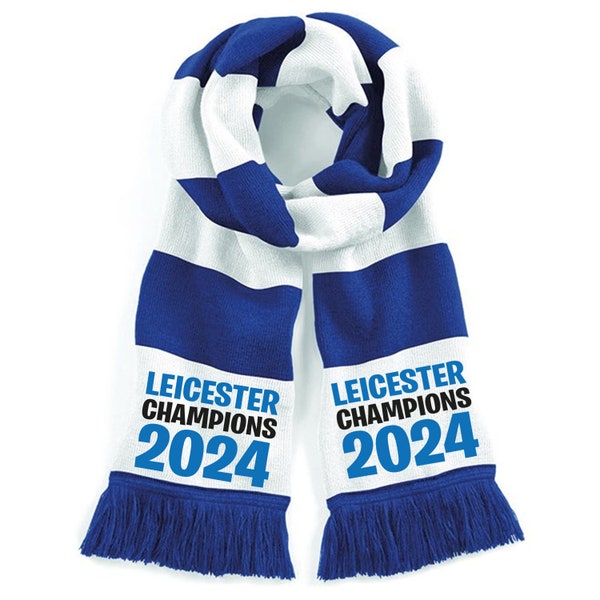 Leicester City 2024 League Champions Scarf Perfect Football Gift Optional Frame A4 A3 A2 A1 Gold White Black Silver