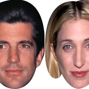 John F. Kennedy Jr. y Carolyn Bessette Kennedy Pareja de celebridades Disfraces Paquete de mascarillas faciales Máscara para despedida de soltero o soltera DIY o confeccionado