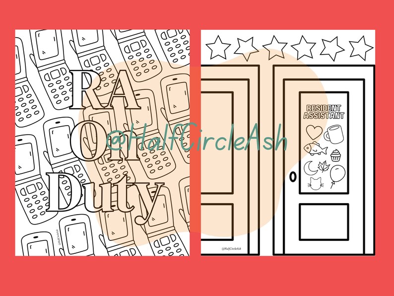 Resident Assistant Coloring Pages RA Residence Life Activity Book ...