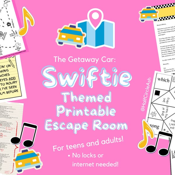 Swiftie Escape Room | Taylor Swift Eras Printable Escape Room Kit  | Taylor's Version Release Party Game