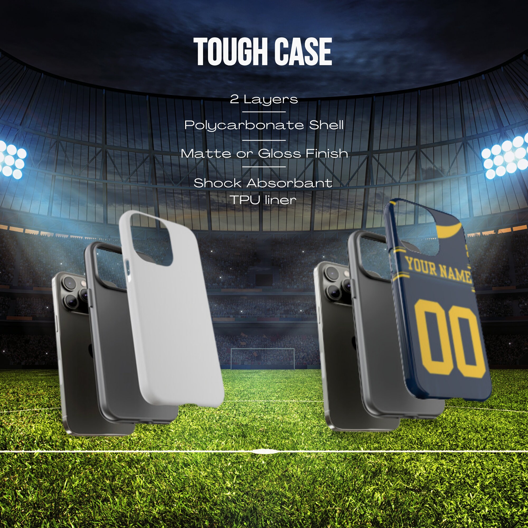 Personalized College Football Jersey Phone Case, iPhone 15 14 13 12 11