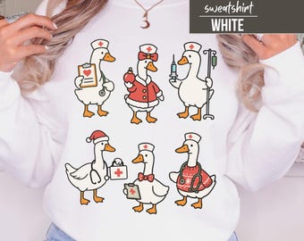 Funny Goose Nurse Shirt, Goose Nurse Gift, Medical Humor T Shirt, RN Christmas Nurse Triage Tee, Nurse Practitioner Gift,Appreciation Tshirt