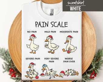 Funny Goose Pain Scale Shirt, Nurse Pain Assessment Tee, Silly Goose Nurse Gift, Medical Humor Shirt, RN Christmas Nurse Triage Tee