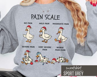 Funny Goose Pain Scale Shirt, Nurse Pain Assessment Tee, Silly Goose Nurse Gift, Medical Humor Shirt, RN Christmas Nurse Triage Tee