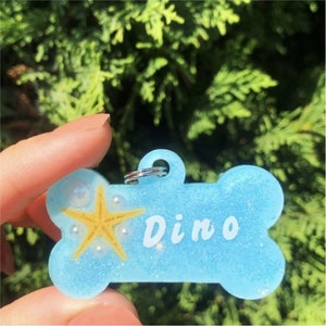 Glitter Acrylic Pet Id Tags, Custom Pet Tag, Resin Dog Tag, Cat Tag, Personalized Dog Tag, Pet Gifts, Dog Accessories