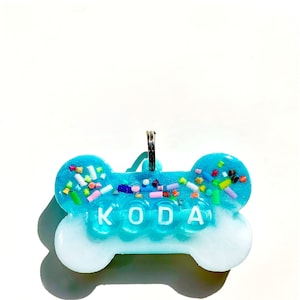Sprinkle Dog Tag, Personalized Dog Tag, Epoxy Pet Tag, Gift for Dogs, Resin Pet Id Tag, Dog Accessories