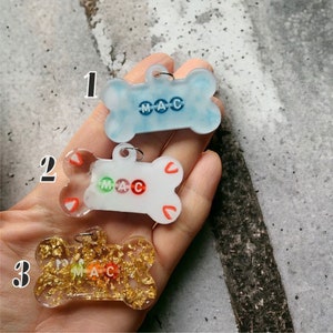 Personalized Resin Dog Tag, Epoxy Dog Tag, Pet Id Tag, Glitter Tag, Designer Tags, Cat Tag