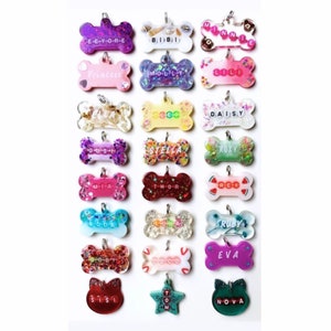 Create Your Own Custom Resin Pet Tag, Dog Id Tag, Resin Cat Tag, Glitter Dog Tag, Pet Id Tags for Dogs