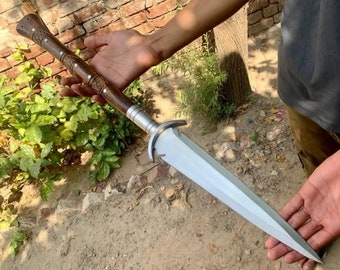 SHARP Medieval 300 Spartan SPEAR Hand Forged Spear Ottoman Style Viking Metal Forged  Viking Spear. Gift for him
