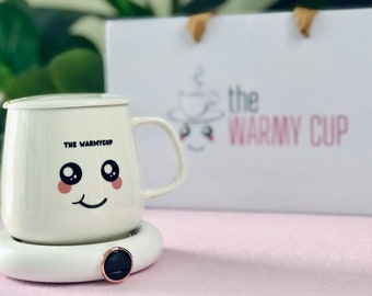 The WarmyCup: Elevate your coffee and tea experience with the meticulously crafted Mug and Warmer Pad Set.