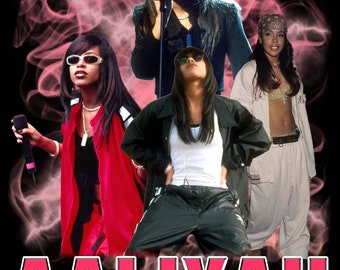 Aaliyah T Shirt Design PNG Instant Download 300 Dpi