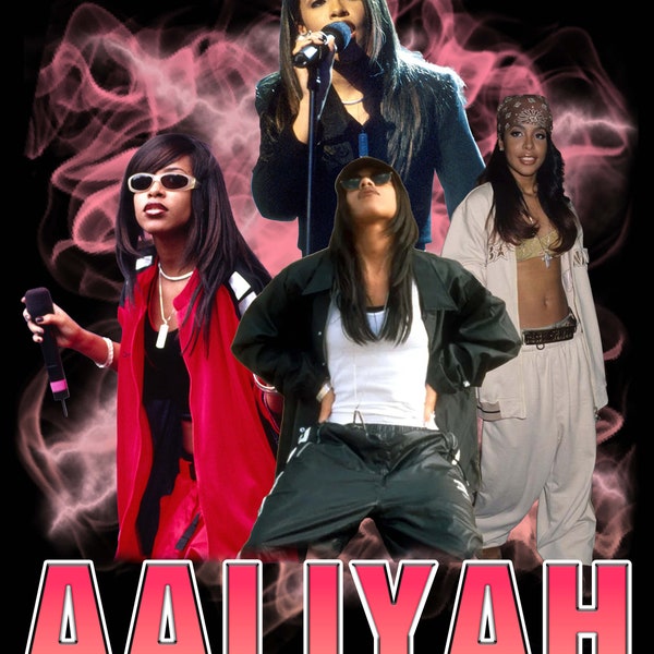 Aaliyah T Shirt Design PNG Instant Download 300 Dpi