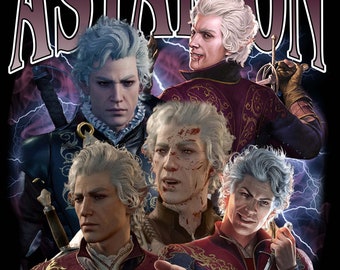 Astarion Baldurs Gate T Shirt Design PNG Download immediato 300 Dpi