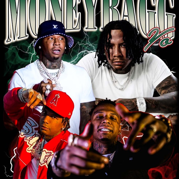 Moneybagg Yo PNG T-SHIRT | Rap Tee Jumbo grafische print Savage Mode | Zeldzame hiphop Drake Travis Scott Metro Boomin Young Thug Gunna | 300 dpi