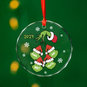 Décoration de Noël en verre en famille, décoration de Noël personnalisée, décoration de membre de la famille, cadeau de décoration de Noël