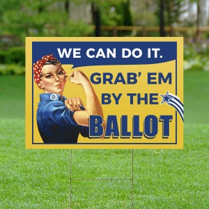 Grab Him By The Ballot Yard Sign, Harris For President, Democrat Garden Sign, Political Sign Party  Kamala Harris Tim Walz For President