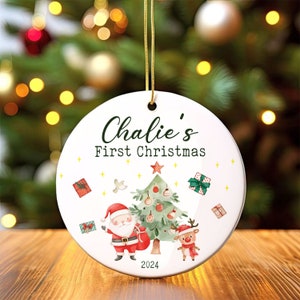 Adorno navideño personalizado para el primer bebé 2024, adorno personalizado para bebé, primer adorno navideño para bebé 2024, primer adorno navideño para bebé